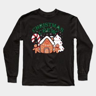 Gingerbread House Christmas Crew Candy Cane Xmas Long Sleeve T-Shirt